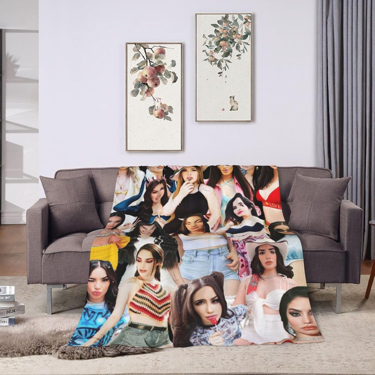Kimberly Loaiza – Manta de lana suave y cómoda para sofá, oficina, coche, camping, yoga, viajes, decoración del hogar, acogedora manta de playa de