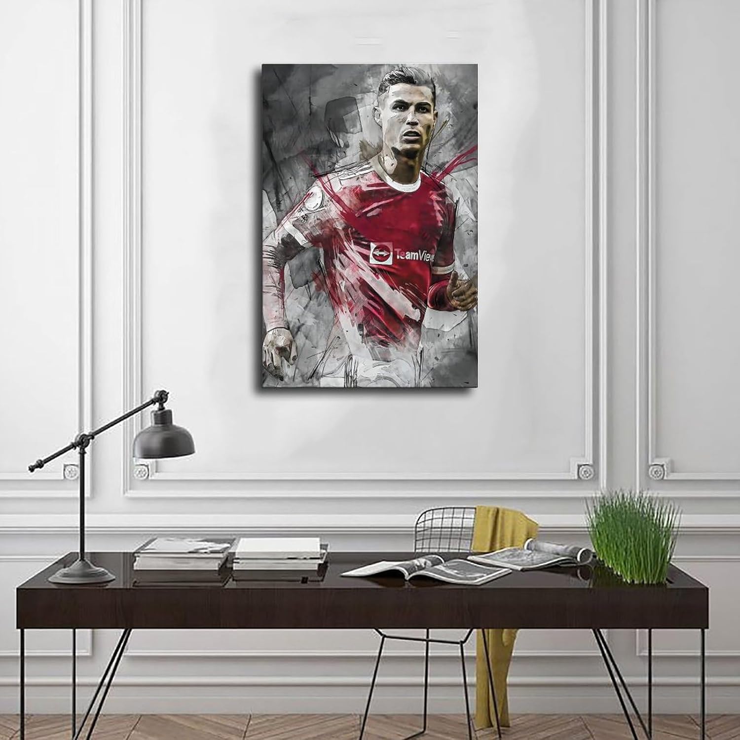 DEEFOG Ronaldo – Póster de fútbol de fútbol americano para pared, pintura impresa para sala de estar, dormitorio, sin marco 12 x 18 pulgadas (11.8 x