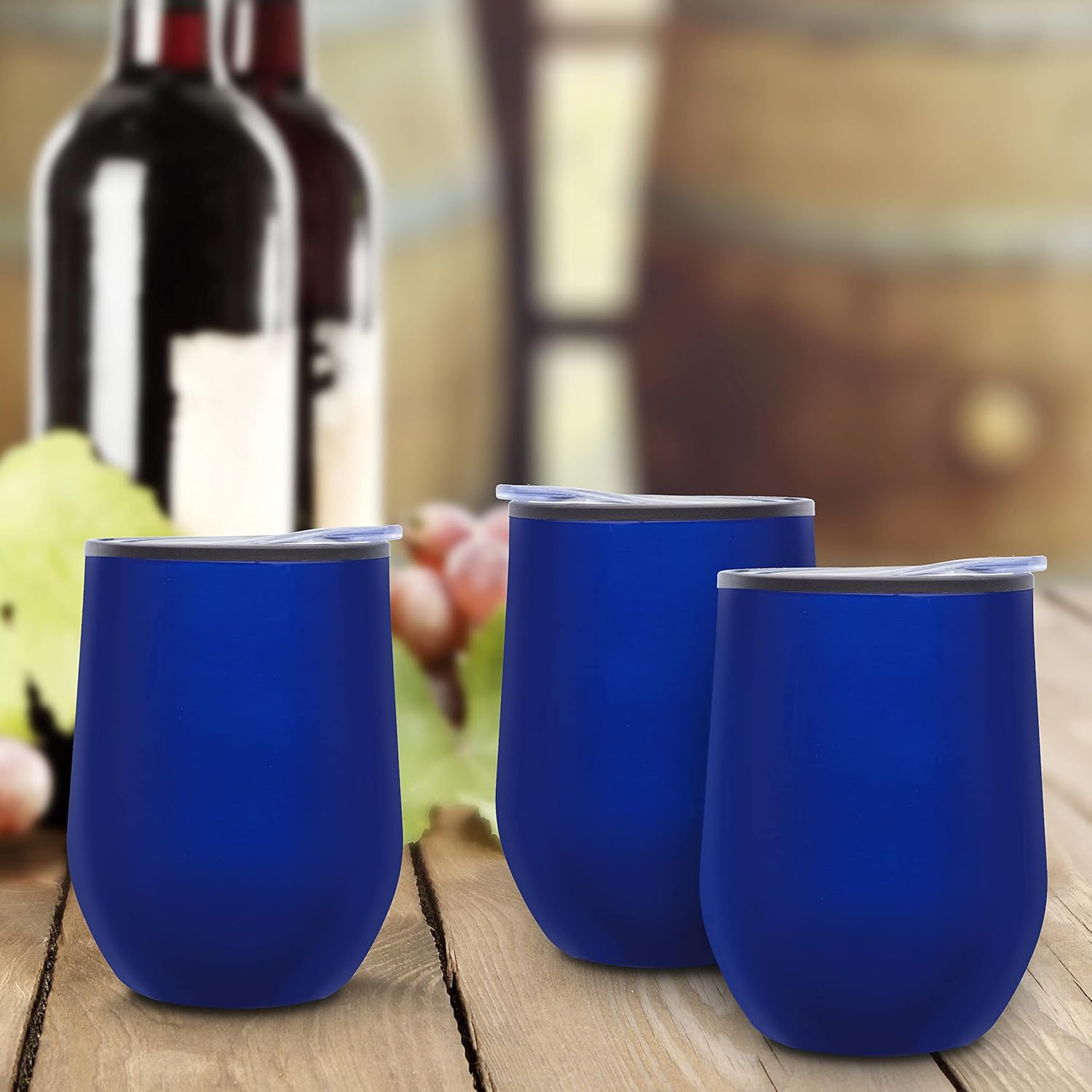 DISCOUNT PROMOS Vasos de vino sin tallo de 12 onzas, juego de 6, paquete a granel, aislados, perfectos para vino, cócteles, otras bebidas frías y
