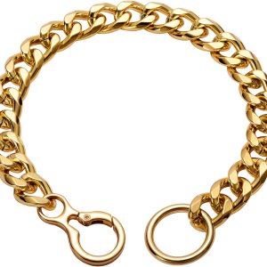 Woofuu Collar de perro ajustable chapado en oro de 18 quilates, collar de cadena resistente a prueba de mordidas para perros pequeños, medianos y Woofuu Collar de perro ajustable chapado en oro de 18 quilates, collar de cadena resistente a prueba de mordidas para perros pequeños, medianos y