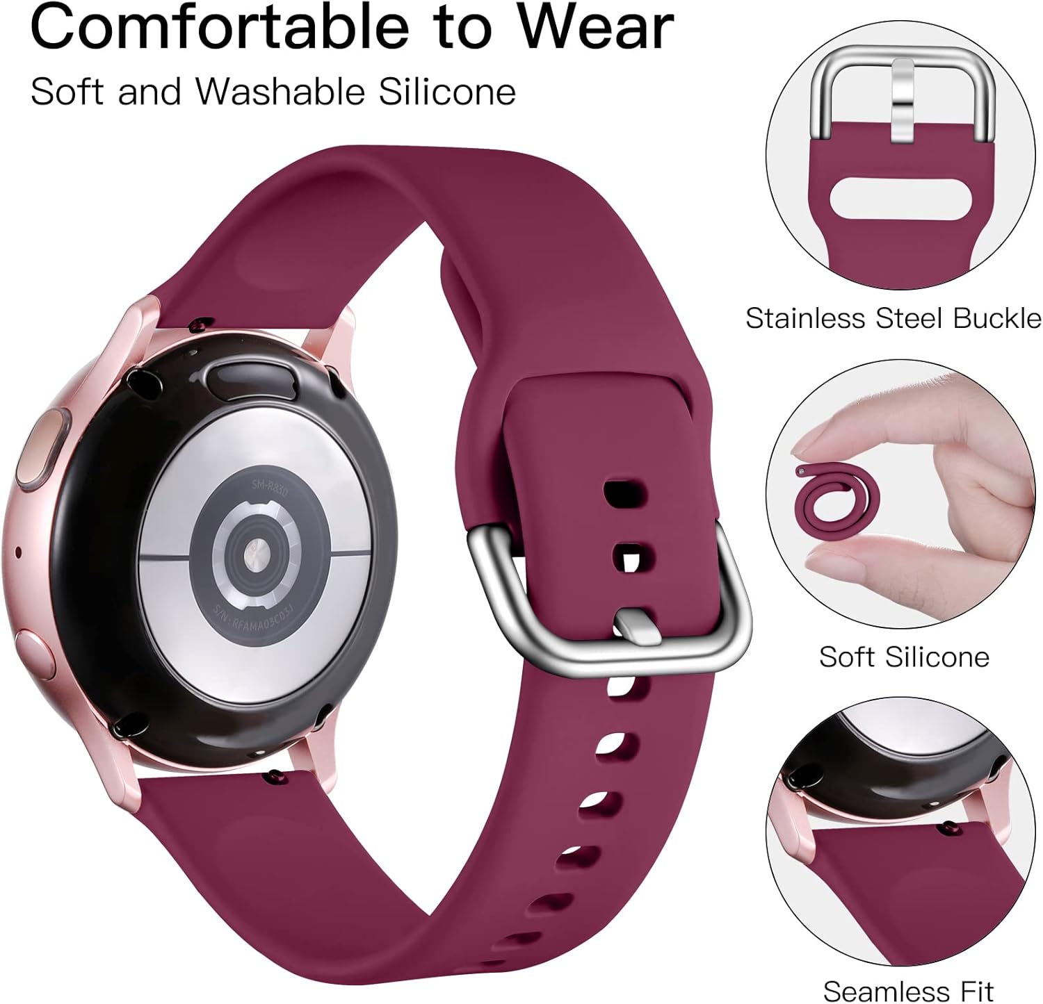 Lerobo, 6 bandas para Samsung Galaxy Watch Active 2 1.57 pulgadas 1.73 pulgadasActive, Galaxy Watch 3 1.61 pulgadas, Galaxy Watch 1.65 pulgadas,