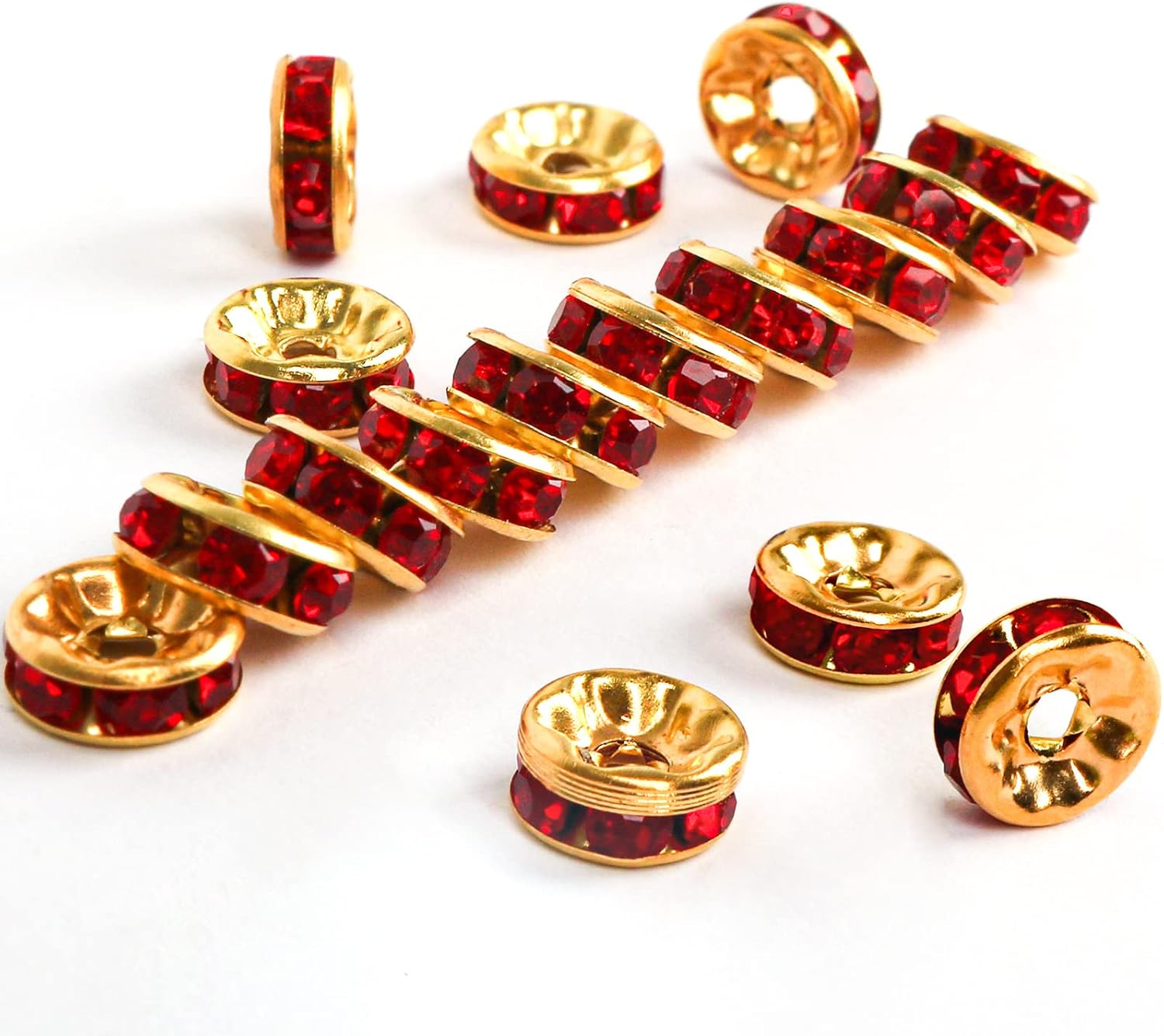 200 cuentas espaciadoras de 0.315 in de diamantes de imitación de cristal checo para hacer joyas sueltas cuentas para pulseras