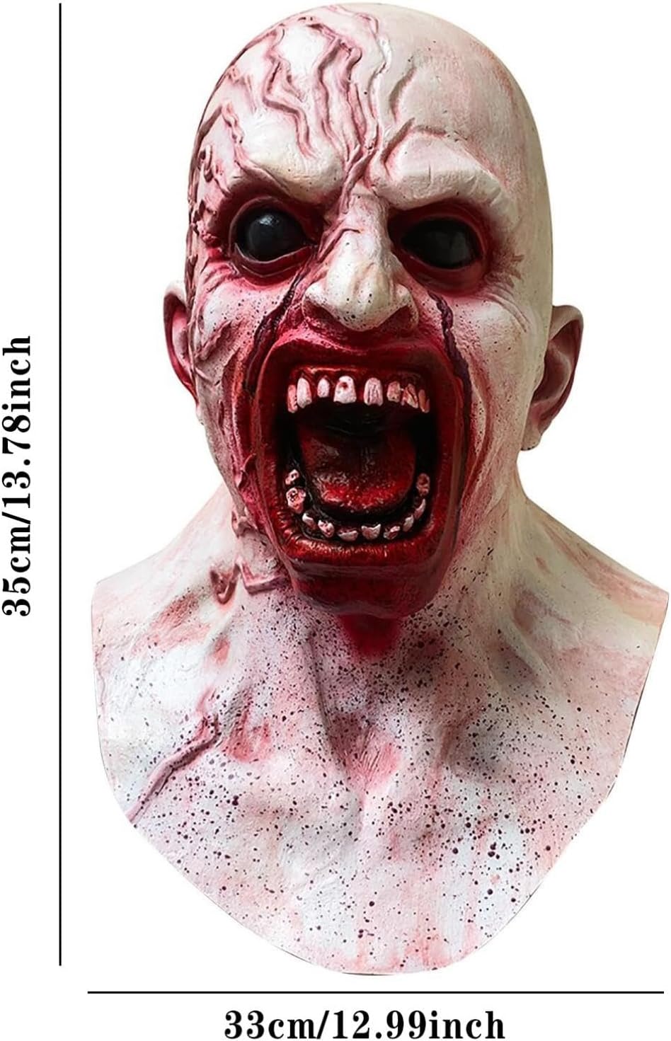 Máscara de alienígena de látex espeluznante máscara de alienígena de terror de Halloween, accesorios de fiesta de disfraces de miedo, tenedor y