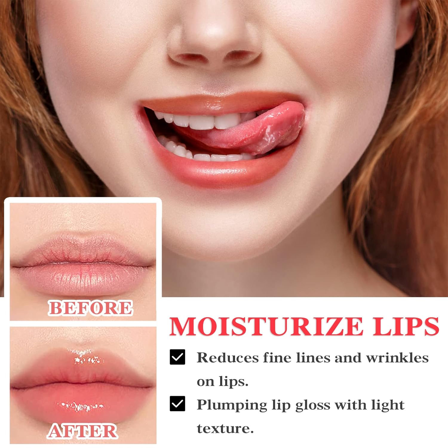 2P Lip Plumper Gloss, Hidratante Lip Plumping Lip Gloss, Productos nutritivos para el cuidado de los labios, para reducir líneas finas y suavizar