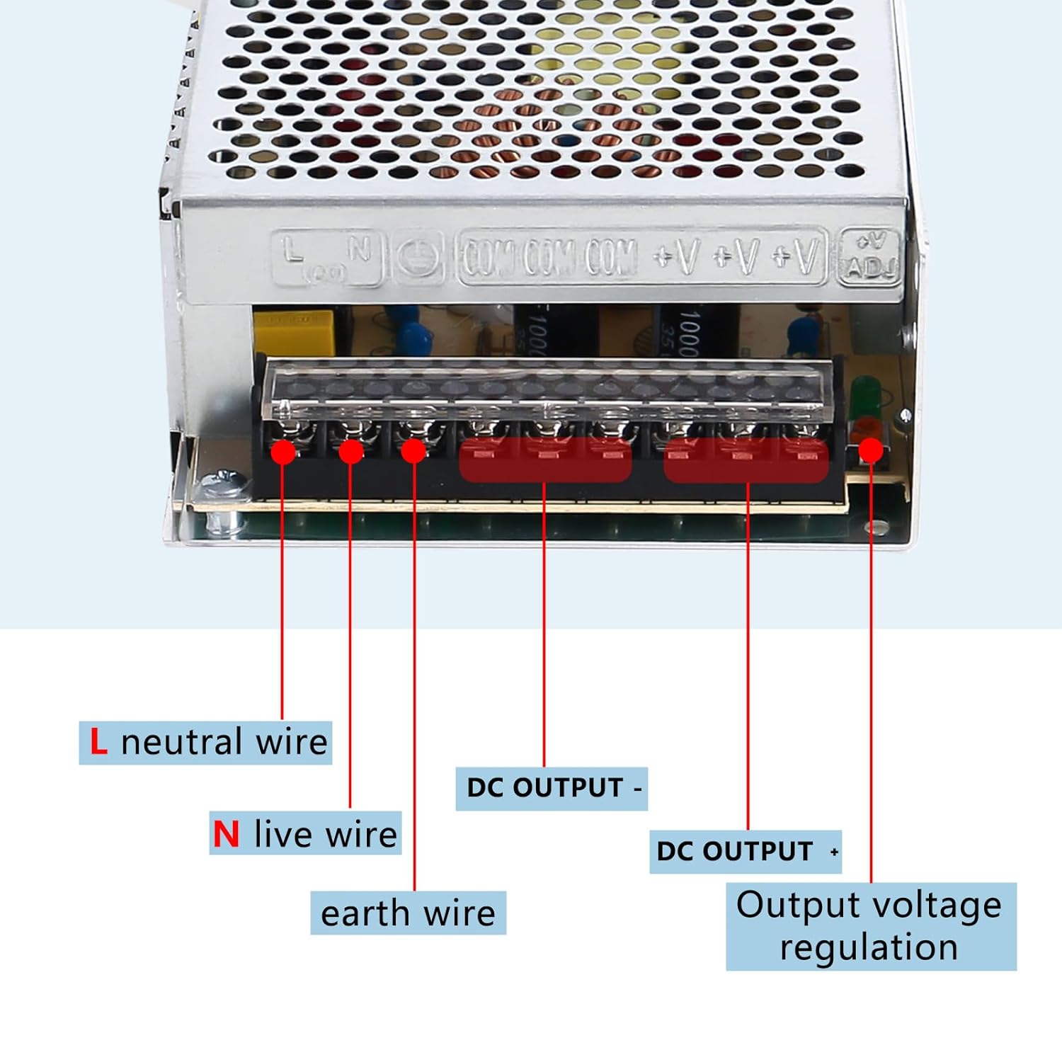 Fuente de alimentación conmutada de 24V 10A 240W DC AC 100V240V a DC-12V Adaptador de corriente, voltaje constante del transformador, adecuado para