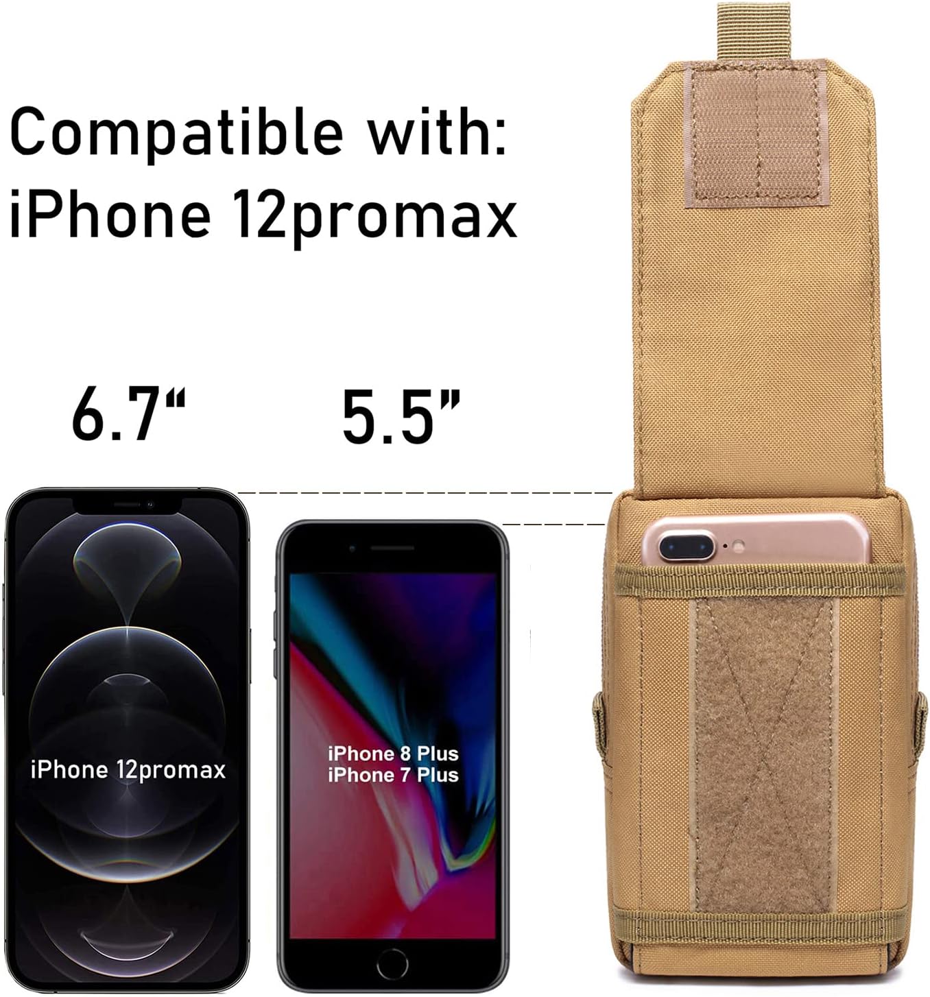 Bolsa táctica Molle EDC para teléfono móvil, soporte para teléfono móvil, organizador de gadgets