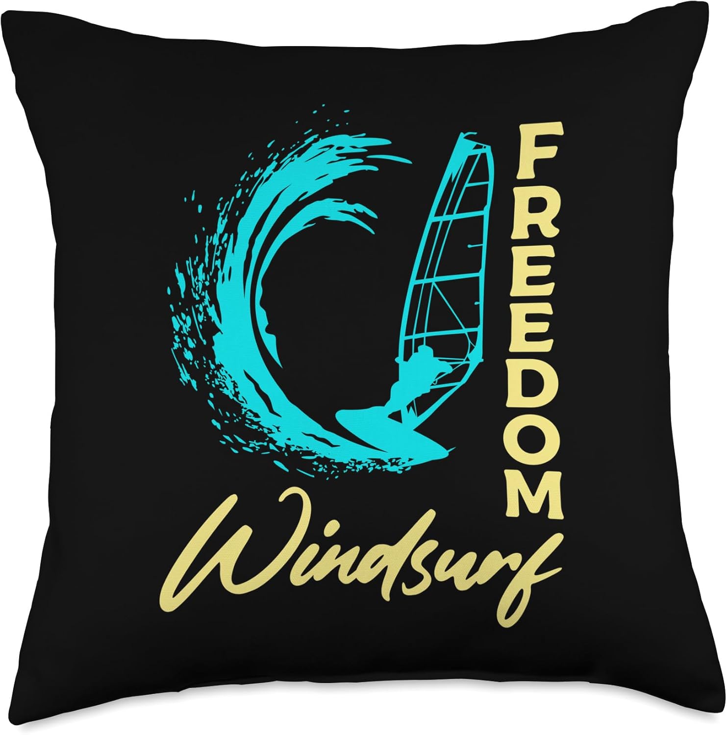 Freedom Sailboard Windsurfer Throw Pillow, 18×18, Multicolor