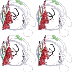 Aparejos de pesca para cebo de agua salada, aparejos de bacalao de roca de pesca, anzuelos intermitentes con cuentas luminosas, línea de pesca Aparejos de pesca para cebo de agua salada, aparejos de bacalao de roca de pesca, anzuelos intermitentes con cuentas luminosas, línea de pesca