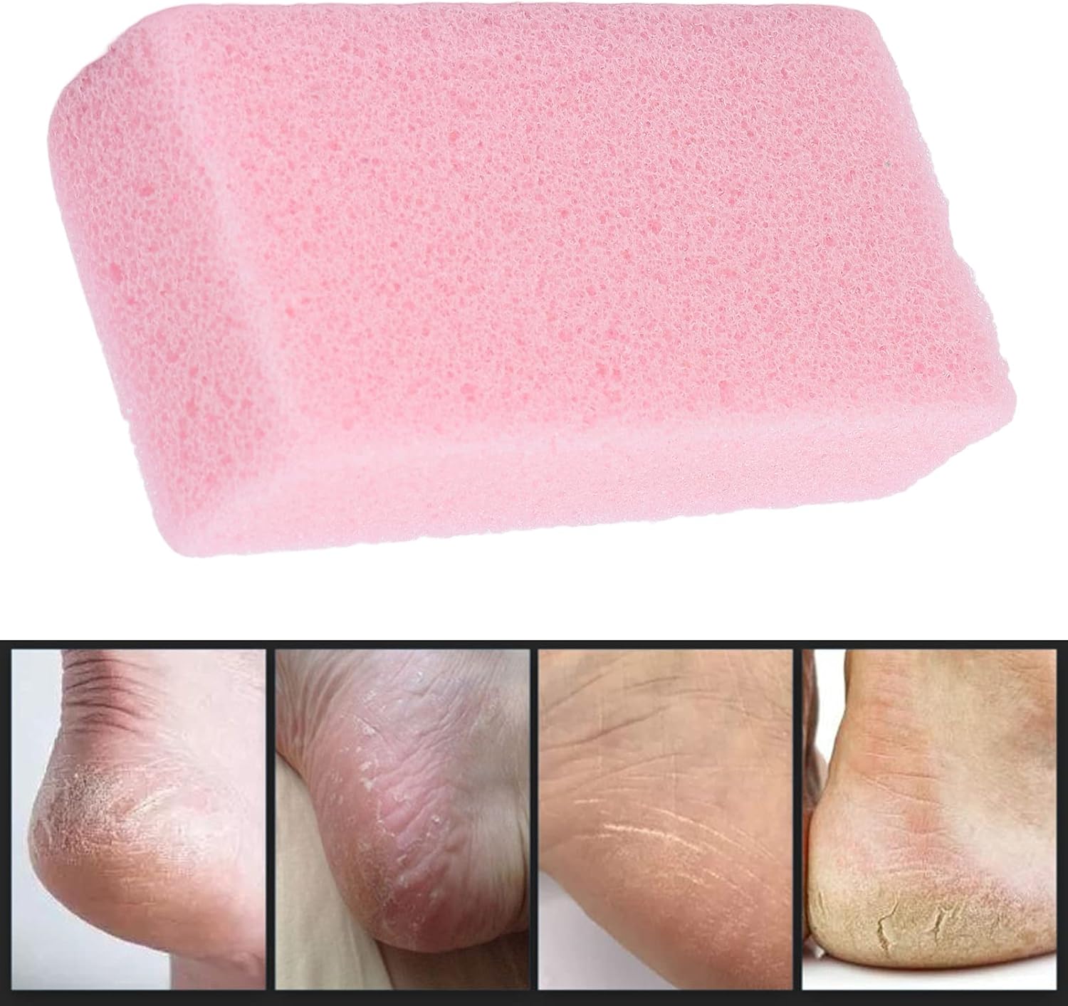 Piedra pómez para pies, piedra pómez para pies, herramientas de pedicura de lava, pedicura profesional, piedra pómez, cuadrada, rosa, dura, para