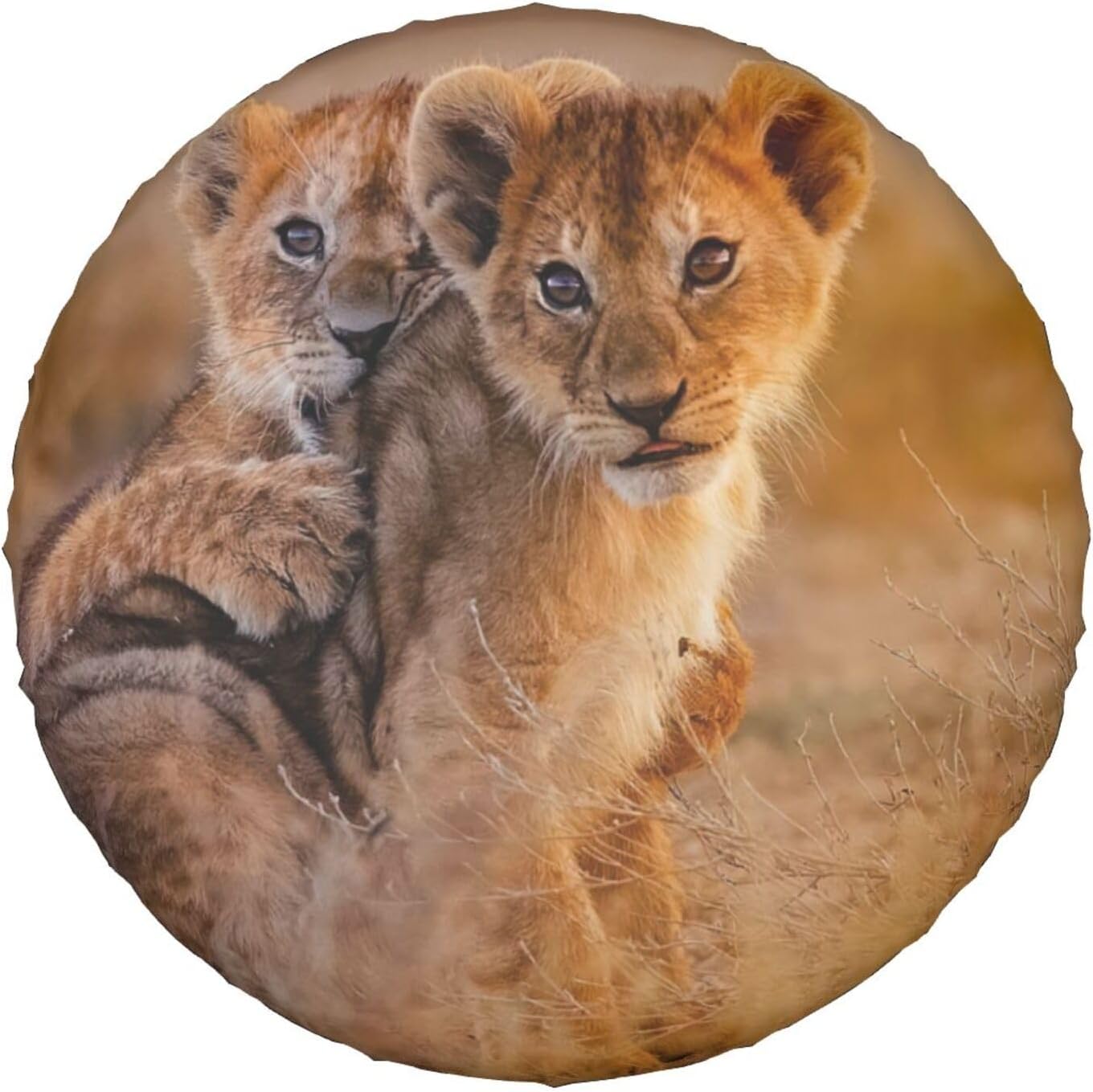 Cubierta de neumático de repuesto para dos leones, protectores de rueda resistentes a la intemperie y al polvo, ajuste universal para caravana,