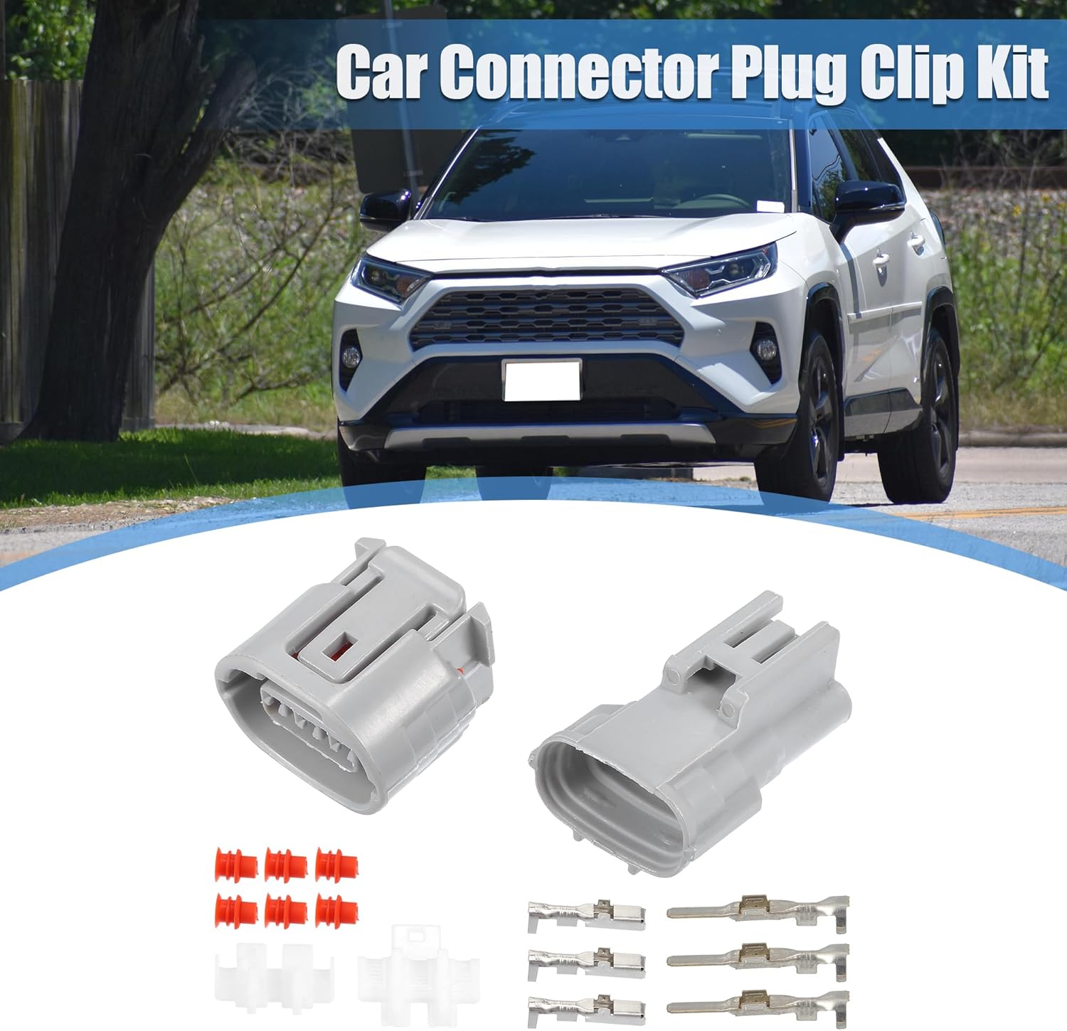 X AUTOHAUX 1 Unidades 3 Pin TS Alternador Conector Adaptador Macho y Hembra Plug Clip Kit Reemplazo Para Toyota