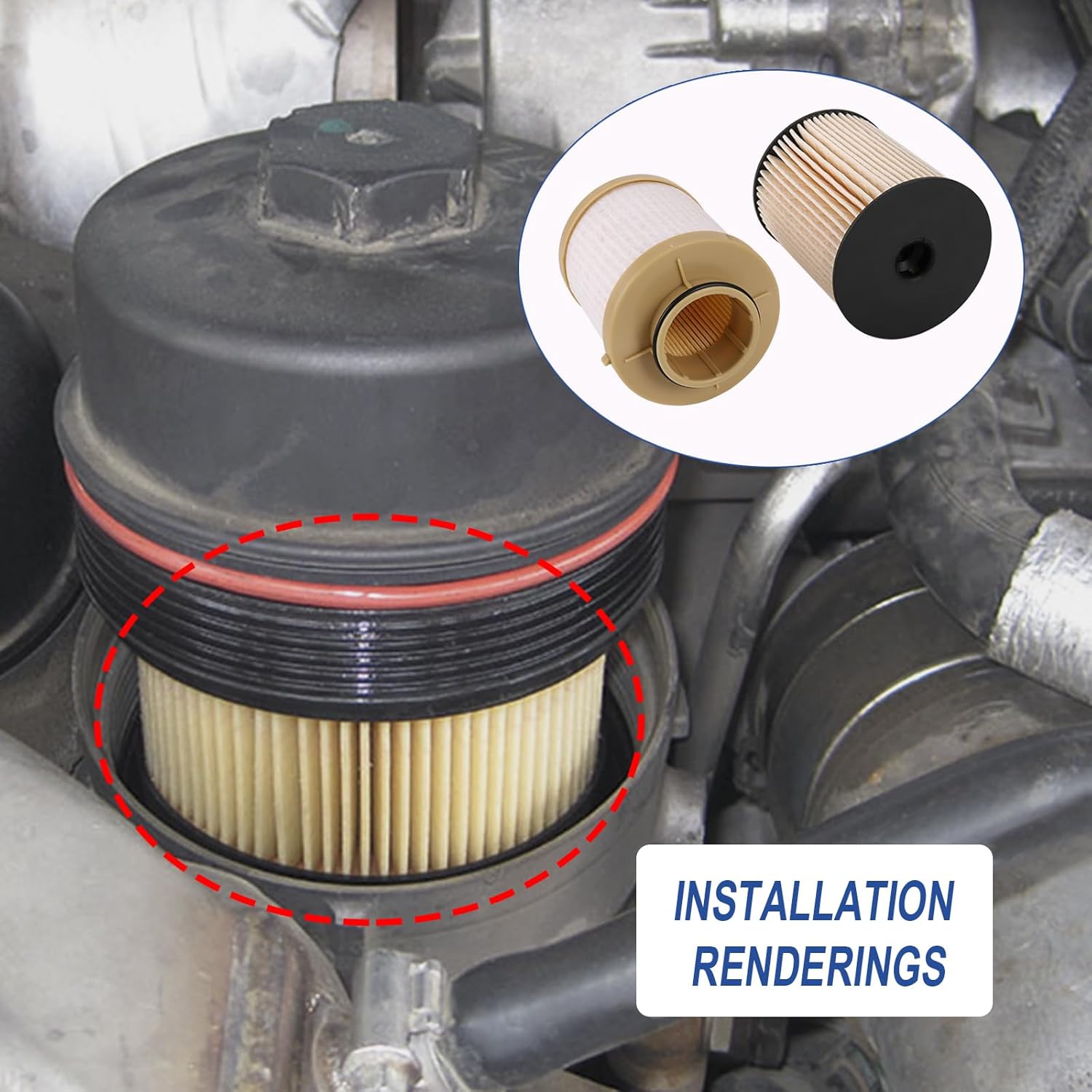 Filtro de combustible compatible con Ford F250 F350 F450 F550 Super Duty 6.4L Diesel 2008-2010 Reemplazo # FD-4617, 3C346731AA, 3C346731AA,