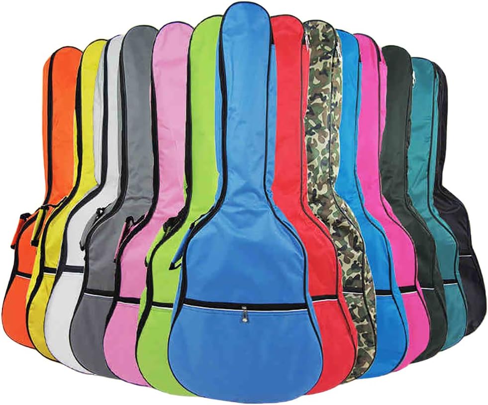 HOT SEAL Funda para guitarra convencional de 0.197 in impermeable, duradera, colorida con almacenamiento (para 40 y 41 pulgadas, naranja)