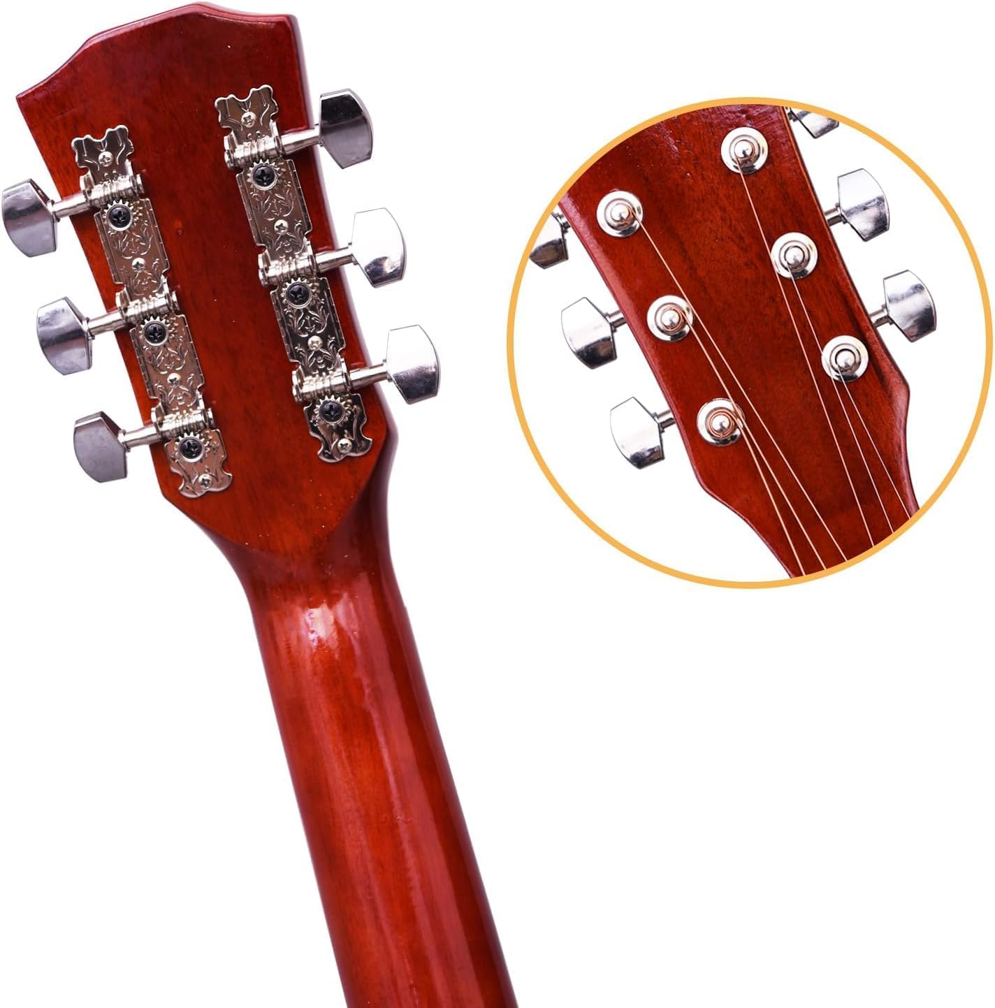 Rosefinch Guitarra acústica de 38 pulgadas, tamaño 34, para principiantes, adultos, niños, viajes, con kit de iniciación de correa de guitarra