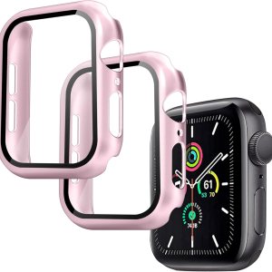 Arae Funda de reloj compatible con Apple Watch Series 6, 5, 4, SE de 1.732 pulgadas, 1.575 pulgadas, accesorios para mujeres y hombres con protector Arae Funda de reloj compatible con Apple Watch Series 6, 5, 4, SE de 1.732 pulgadas, 1.575 pulgadas, accesorios para mujeres y hombres con protector