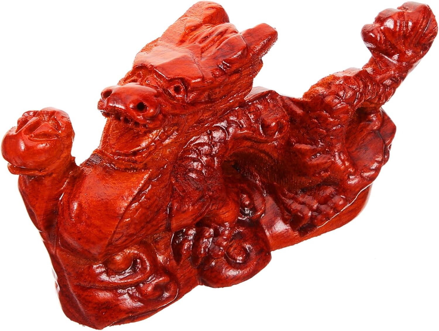 BESTOYARD Estatua de dragón chino Fengshui, figura de dragón de madera de 4.7 in, figura de animal del zodiaco 2024 Año del Dragón, decoración de