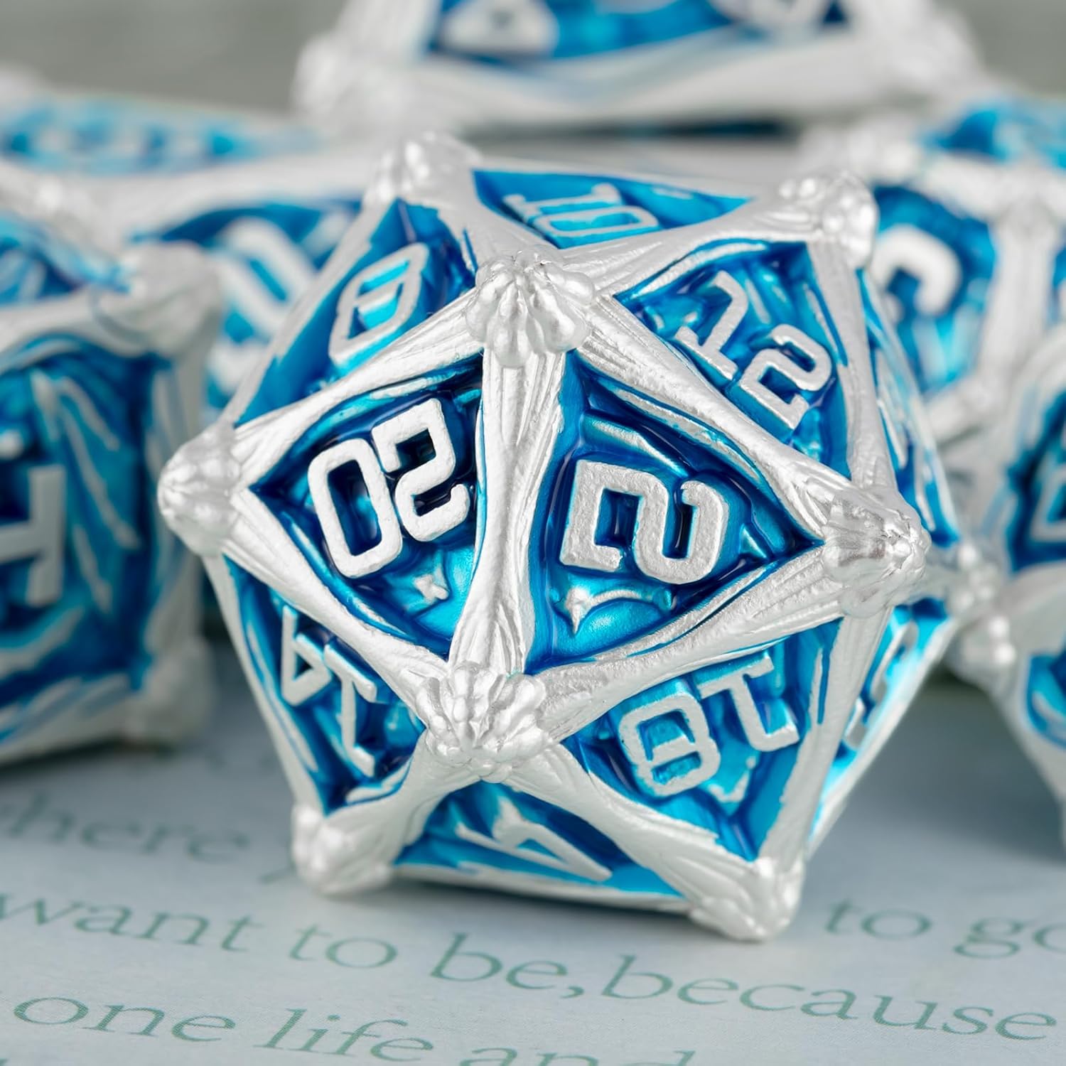 Surpass Juego de dados de metal para DND, dados de metal para juegos de rol, juegos de mesa, dados poliédricos para Dungeons & Dragons RPG, juego de