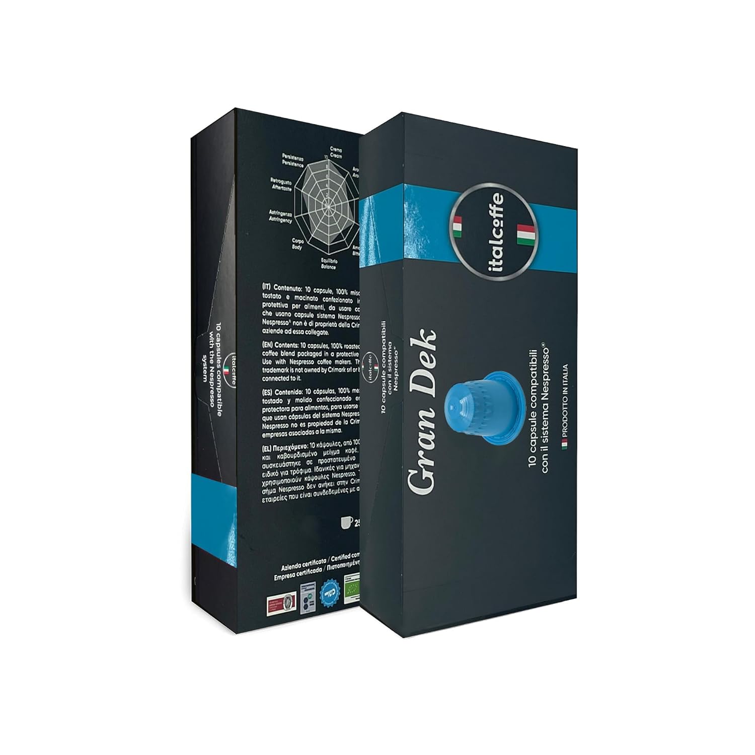 Italcoffe Cápsulas de espresso italiano compatibles 100% con Nespresso, paquete variado, cápsulas de café, inspiración italiana, café italiano, 100