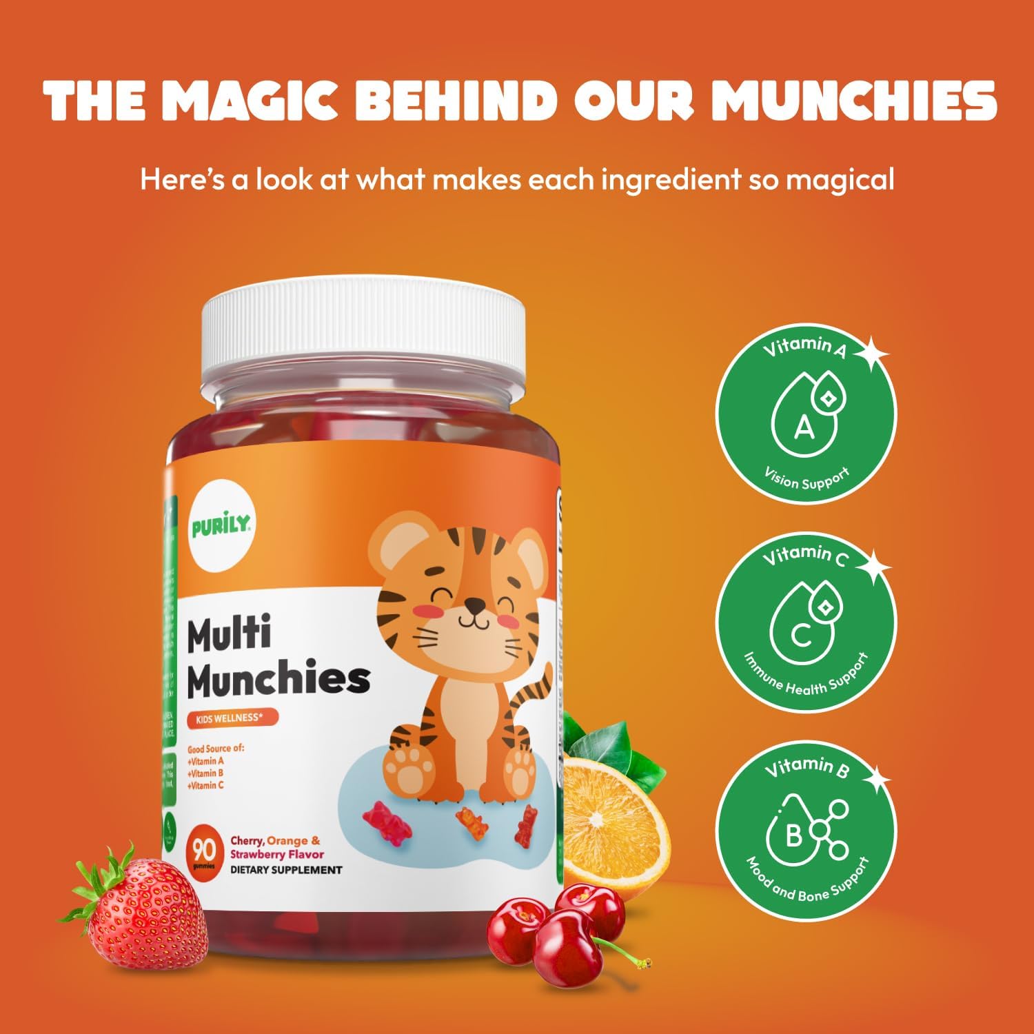 Gomitas multivitamínicas para niños con vitamina D vegetarianas para niños con apoyo inmunológico para niños, multivitamínico para niños con