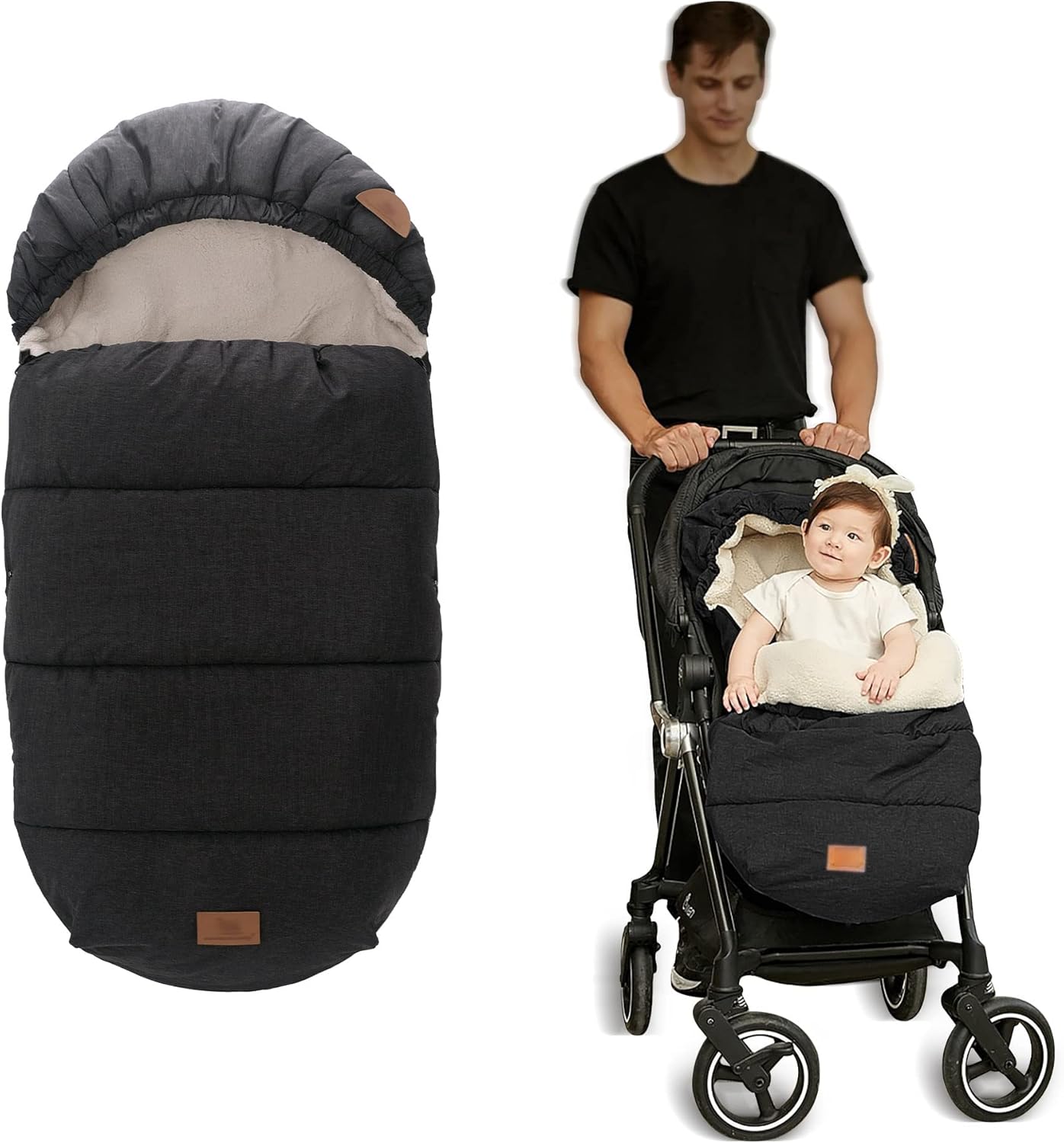 LAT – Saco de dormir para bebé, cálido, universal, saco de dormir para cochecito para clima frío, saco impermeable para niños pequeños (desmontable,