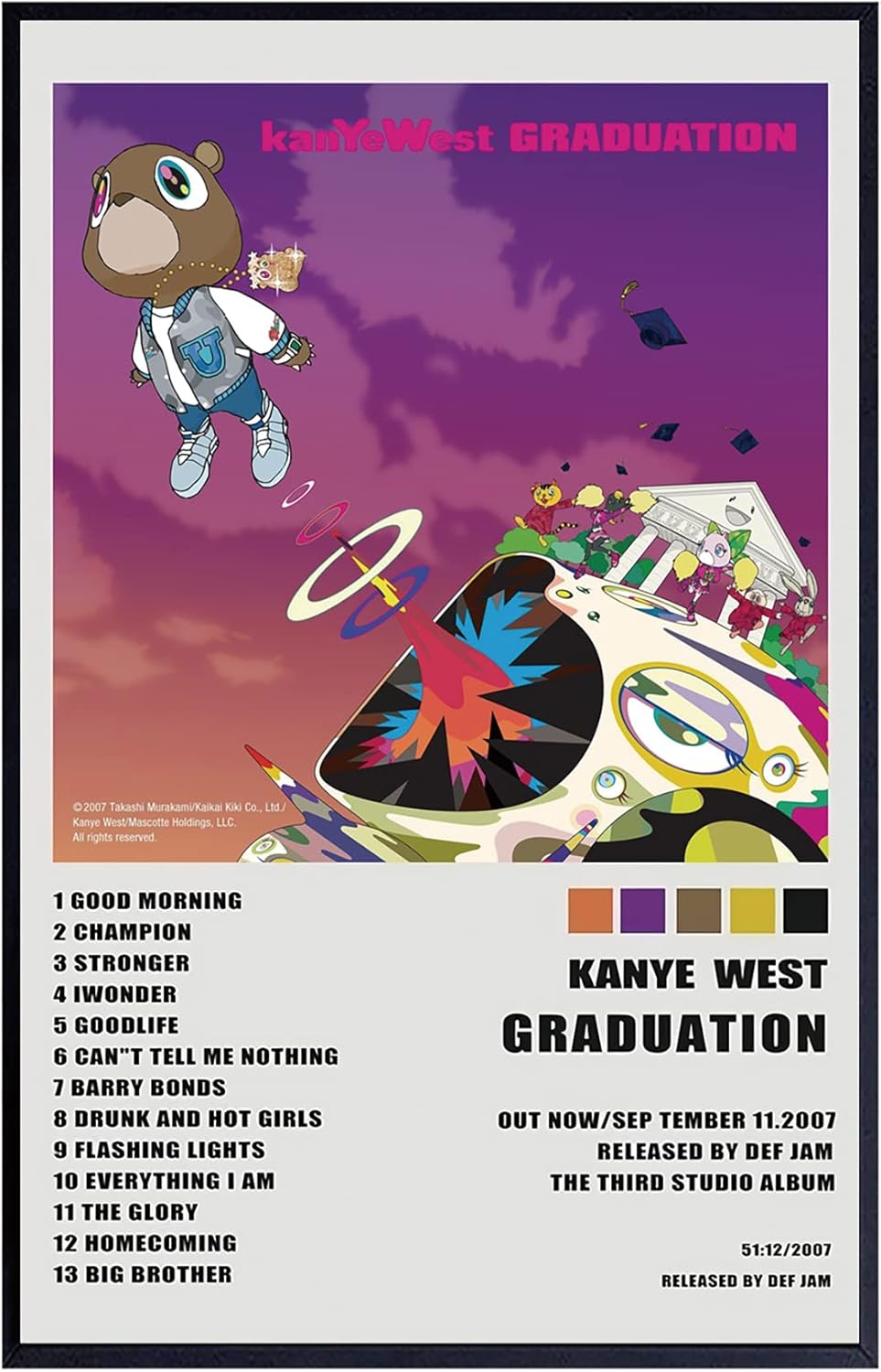 XIHOO Christ-EZ KanYe West – Póster limitado para decoración de pared genial para estética de habitación, póster mate sin marco, regalo de 11 x 17