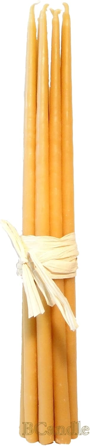 100% cera de abeja velas de 4 horas (juego de 12) orgánicas hechas a mano, 11 pulgadas de alto, 38 pulgadas de grosor