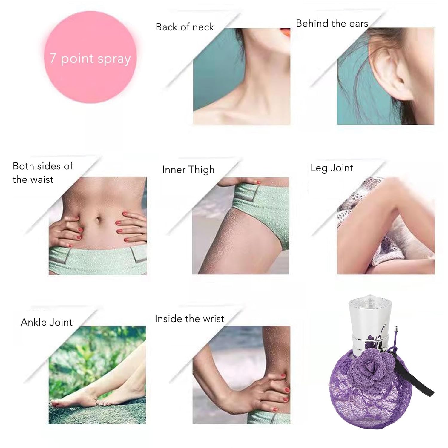 Perfume para mujer, fragancia de larga duración, color morado, encaje rosa, perfume para viajes, fiestas, al aire libre, fragancia en aerosol