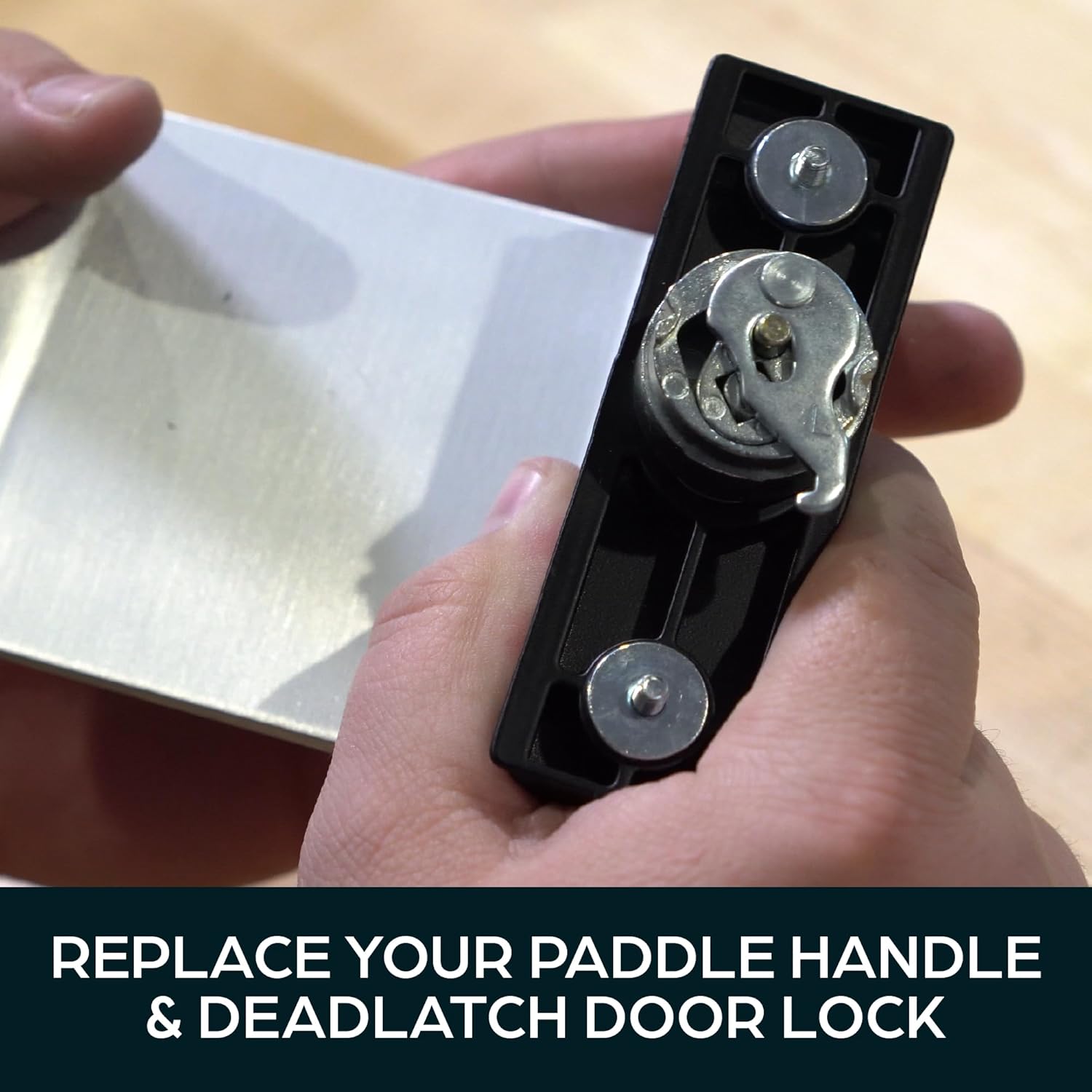 Adams Rite Style Latch – Kit de manija de salida con cilindro de mortaja y llaves, puerta de empuje a izquierda (aluminio, respaldo de 1-18