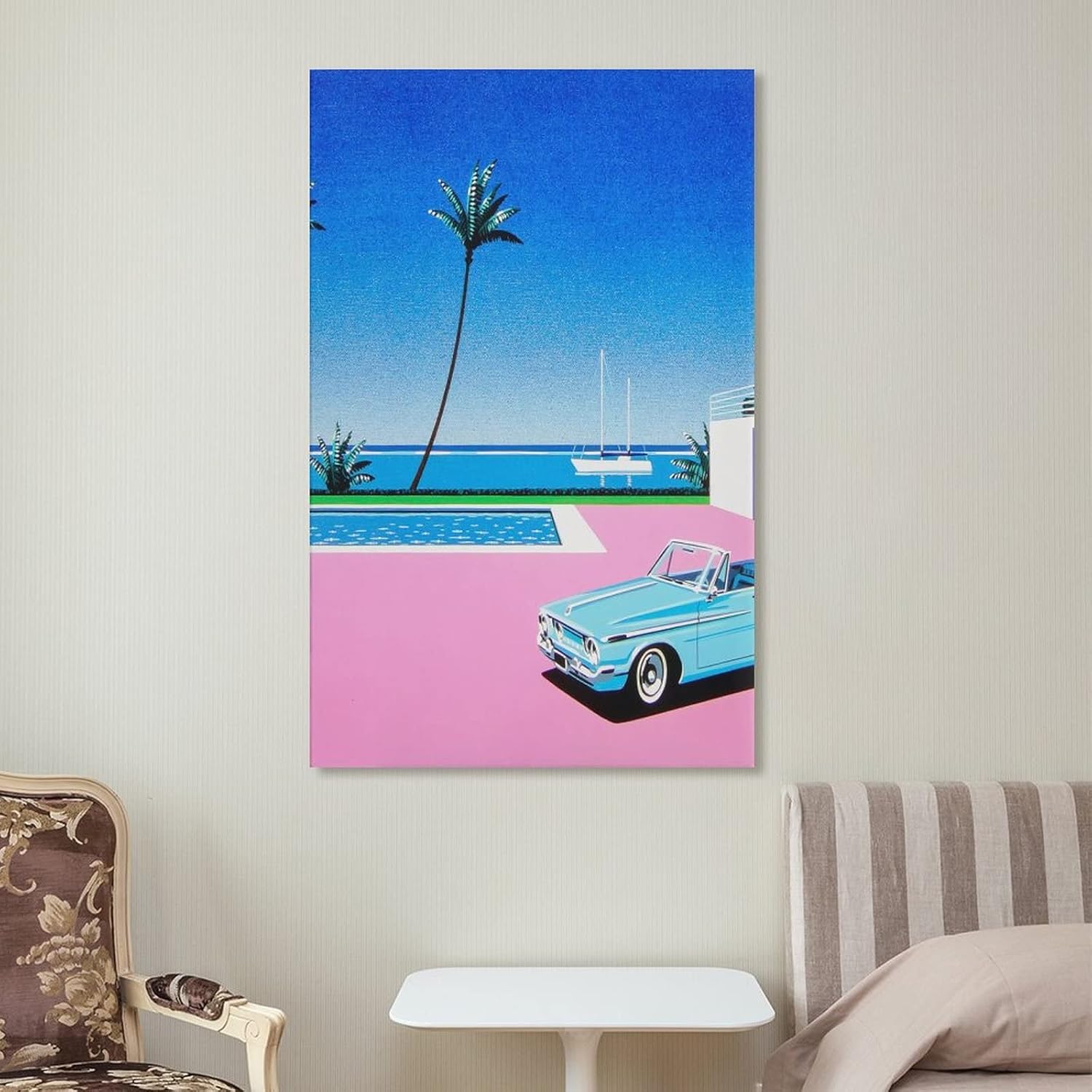 Hiroshi Nagai – Póster de pared con diseño surrealista de paisajes tropicales modernos, 12 lienzos artísticos e impresiones artísticas para pared,
