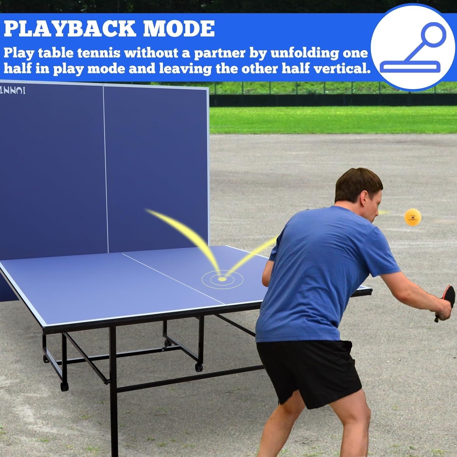 Gymflex Fitness Interior – Mesa de tenis de mesa profesional de MDF para interiores con abrazadera rápida red de ping pong (patas rectas)