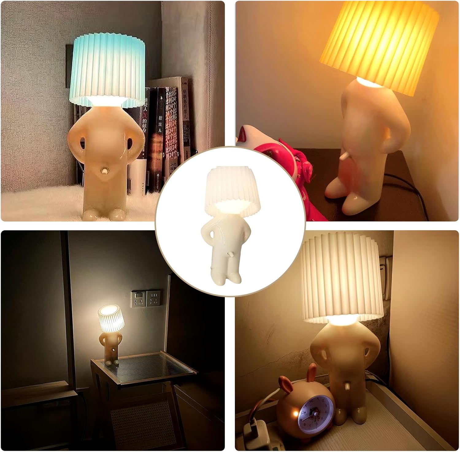 BTYYIHEX Lámpara creativa A Little Shy Man, lámpara de noche de escritorio, lámpara de noche de niño travieso, decoración del hogar, hermoso regalo