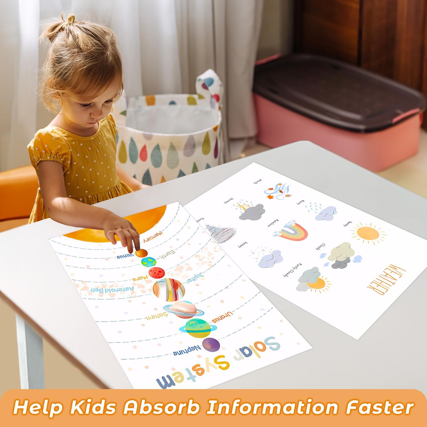 8 Boho Educational Posters for Toddlers, Pre K Learning Posters for Toddlers 3-5, Months of the Year, Numbers, Alphabet Posters Kindergarten