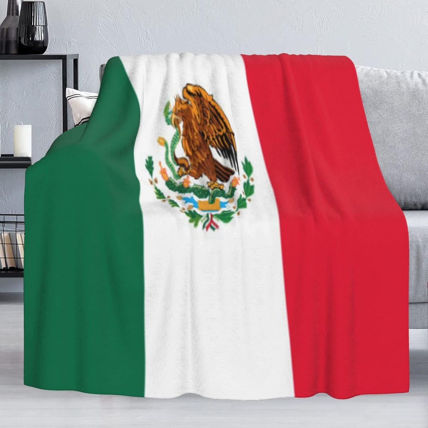 Delerain Manta suave de la bandera de México, 40 x 50 pulgadas, manta ligera de franela polar para sofá, cama, sofá, viajes, campamento, para niños