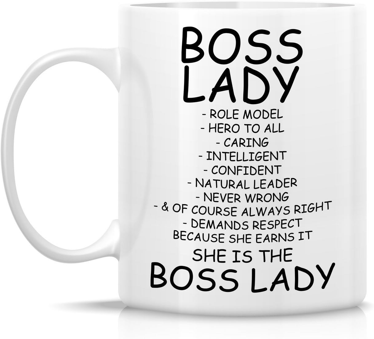 Retreez Taza divertida  Jefa Lady modelo a seguir Descripción del cuidado de las tazas de café de cerámica de 11 onzas  Divertido, sarcasmo,