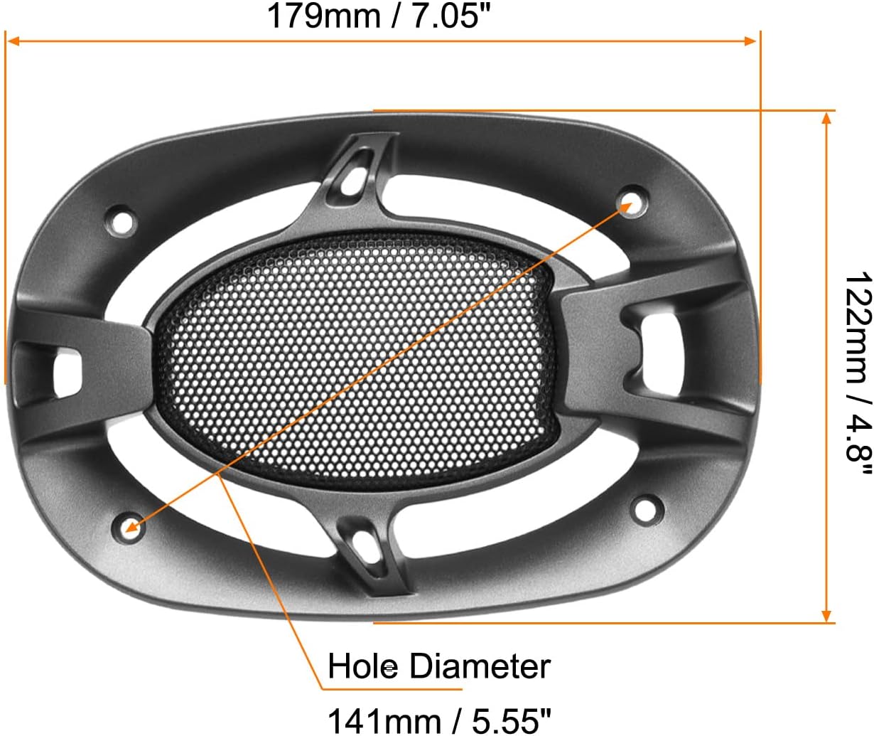 Cubierta para parrilla de altavoz, protector de rejilla de subwoofer, para audio en el hogar, bricolaje, 4 x 6 pulgadasnegro2 unidades