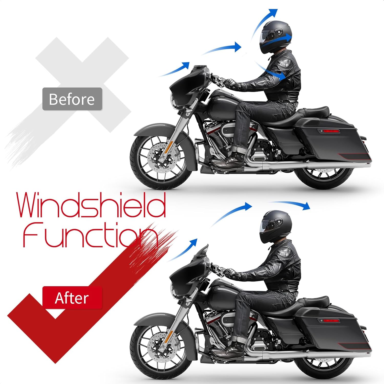 Parabrisas de 13 pulgadas para Harley Road Glide FLTR FLTRX 2014-2022 (doble deslizamiento ligero), color verde