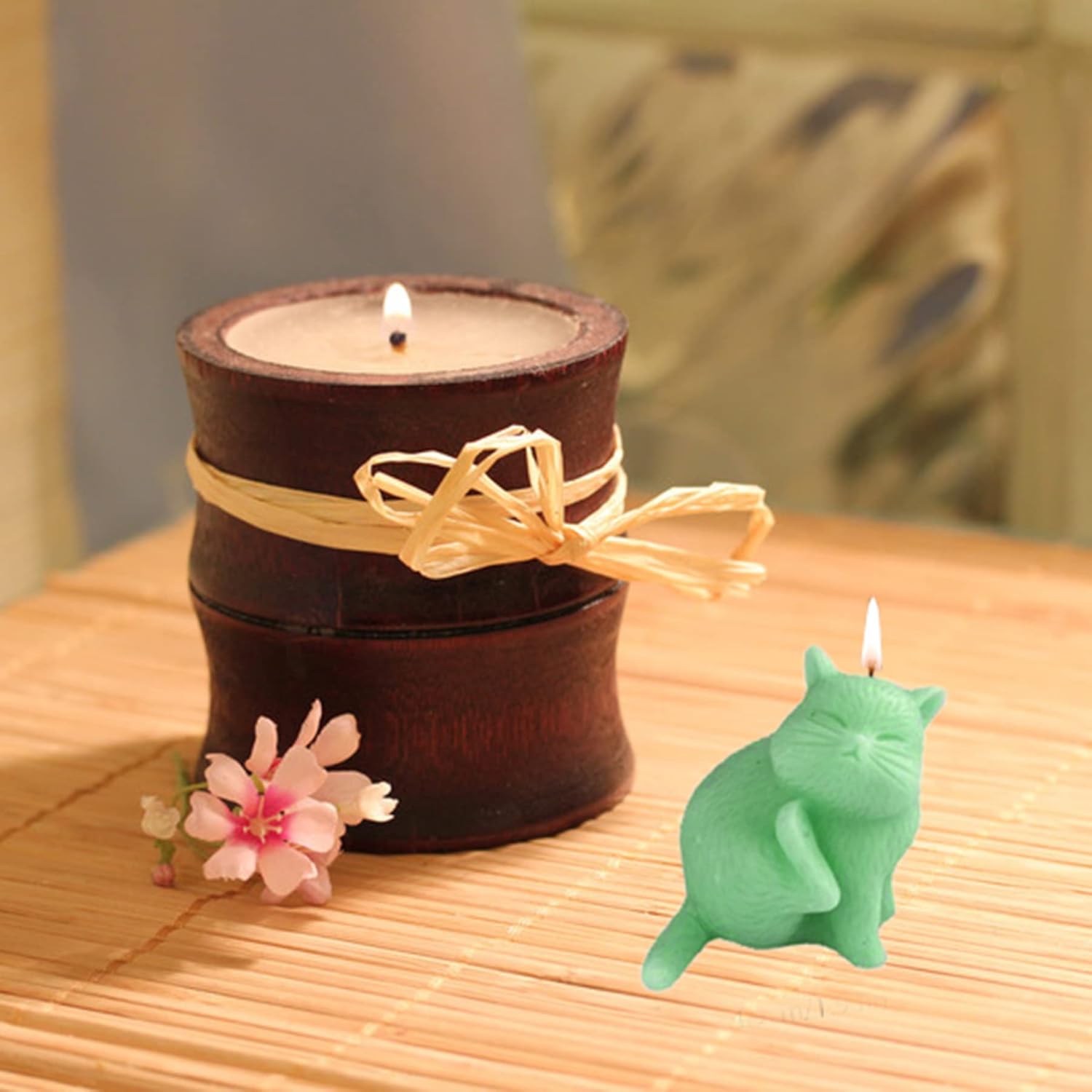 ONNPNN Molde de silicona con forma de gato de cosquillas 3D, molde creativo para velas de gato, molde de chocolate para gatos lindos, moldes de