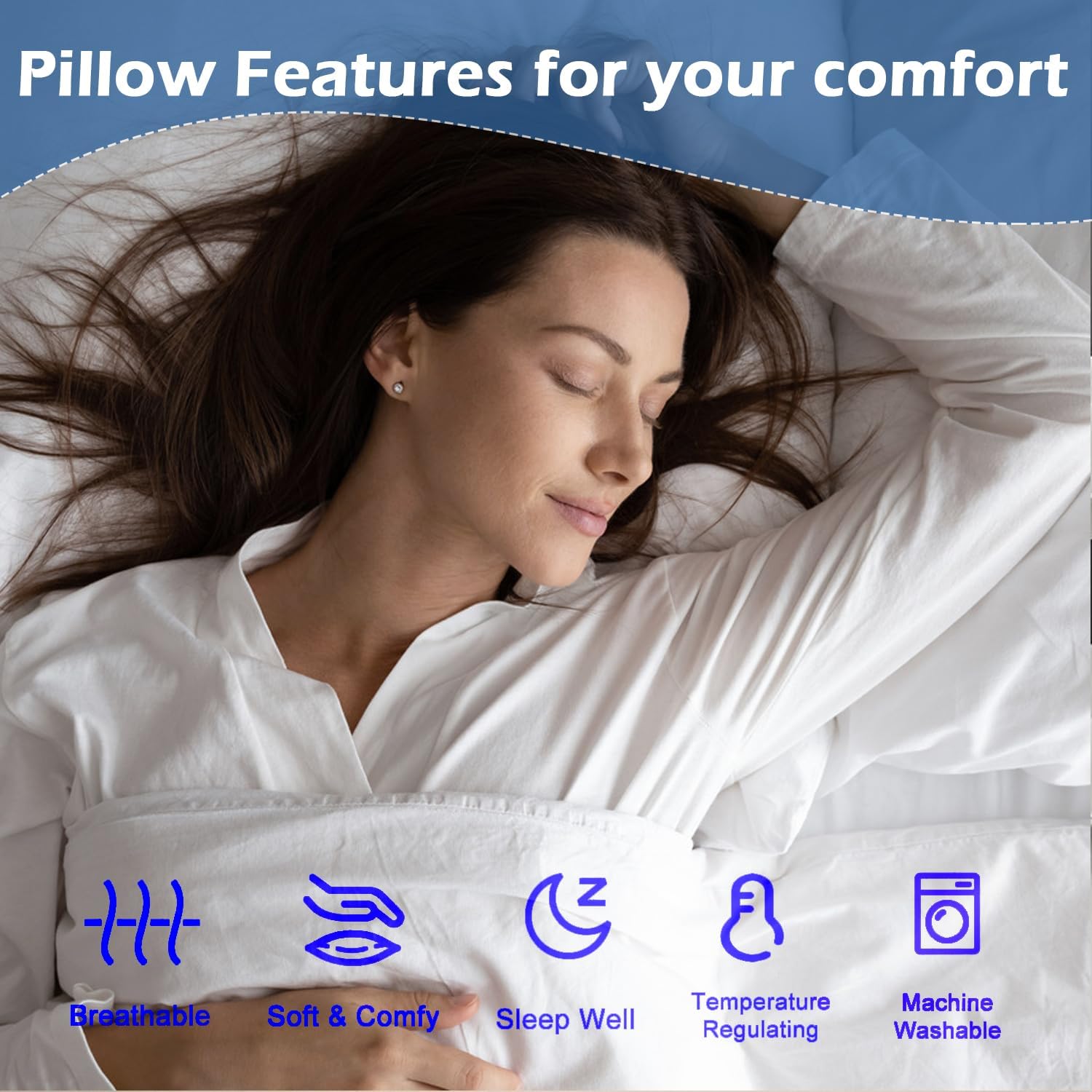 Juego de fundas de almohada de algodón 100% natural de fibra larga de tejido satinado de 800 hilos, tamaño europeo de 26 x 26pulgadas, sedosas,