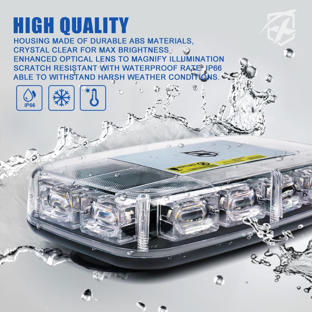 Xprite 2 luces estroboscópicas de 12 pulgadas, luz estroboscópica de emergencia de alto brillo de 72 LED con montaje magnético para vehículos de