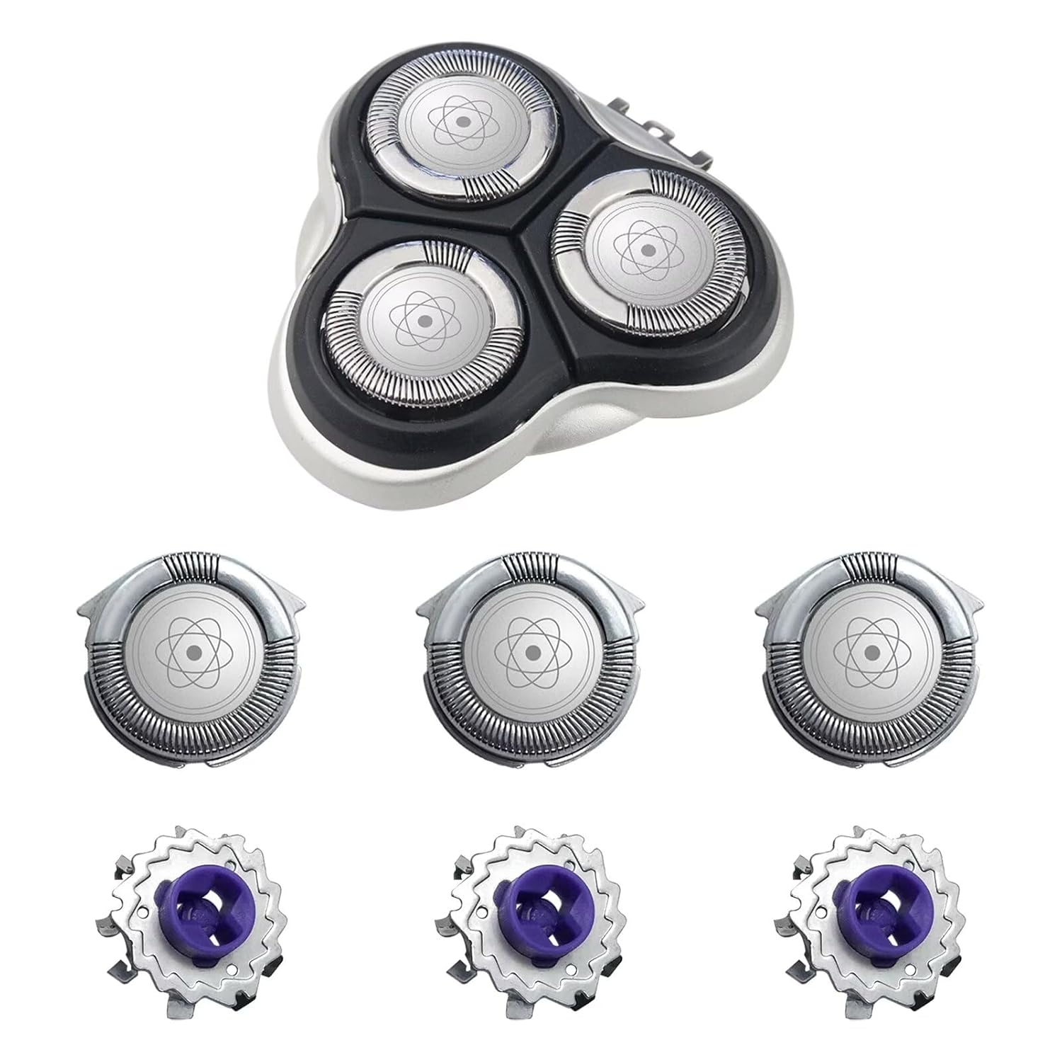 3X HQ8 Replacement Shaver Heads for Norelco Philips Philips Norelco Series 7100, 7200, 7300, 7700, 7800, 8800, PTAT700, PTAT800 & Aquatec Electric