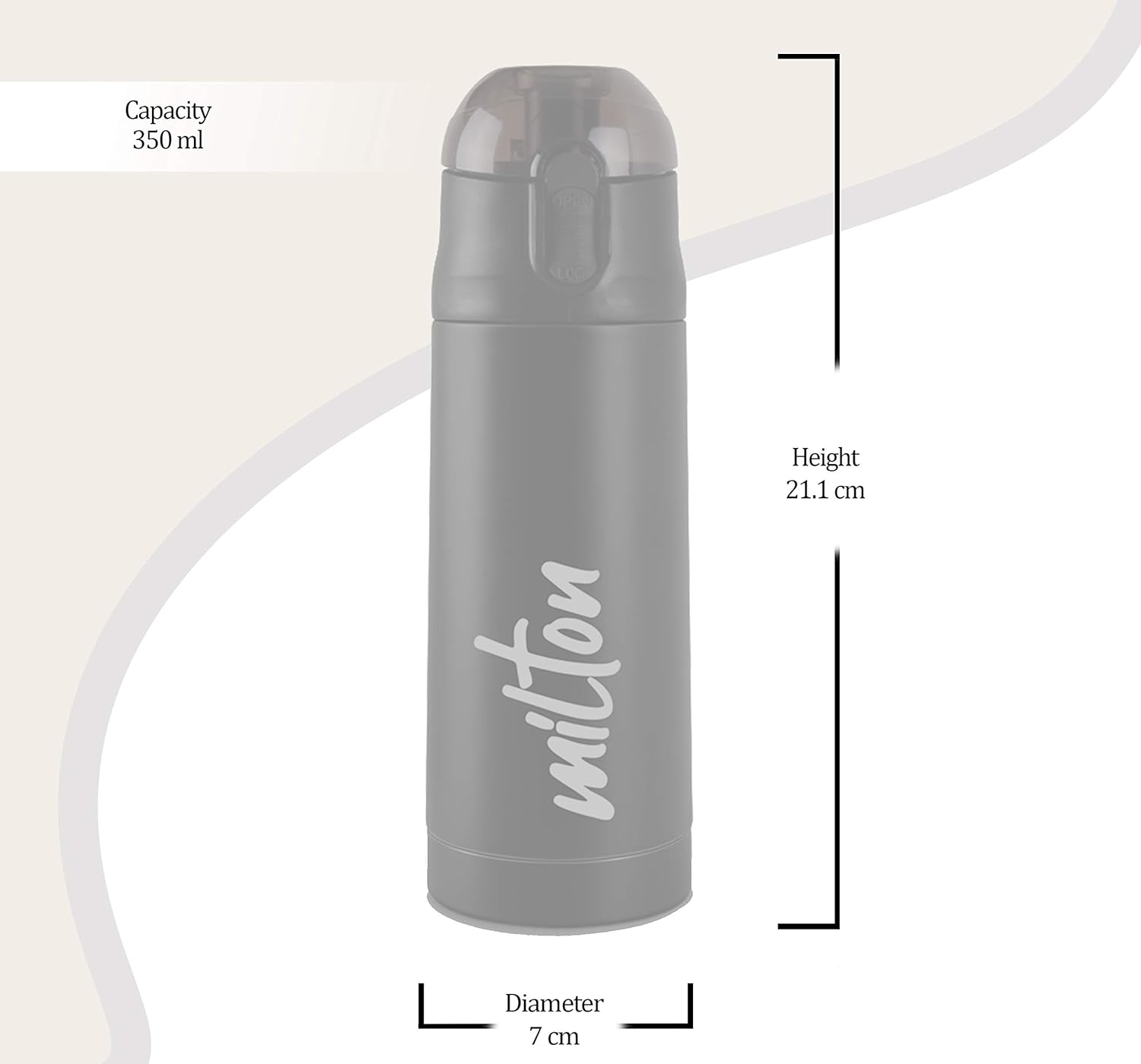 Milton New Crown 400 Thermosteel Botella de agua fría y caliente las 24 horas, 11.8 fl oz, verde  Fácil de transportar  Botella de oficina