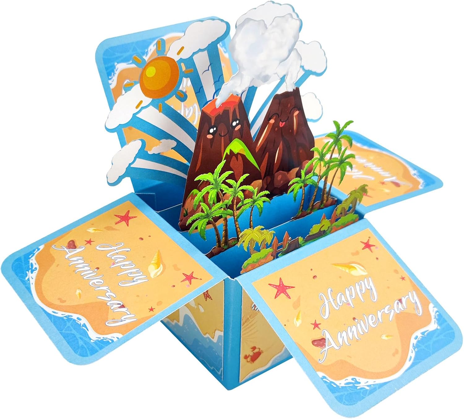 YiKaLus Divertida tarjeta desplegable de aniversario para marido y esposa, dulce tarjeta de regalo para mujeres y hombres, tarjeta de felicitación