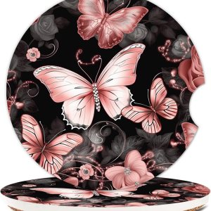 Portavasos de cerámica para mujereshombres, bonitos portavasos absorbentes para automóvil con muesca de dedo de 2.56 pulgadas, paquete de 2, hermosa Portavasos de cerámica para mujereshombres, bonitos portavasos absorbentes para automóvil con muesca de dedo de 2.56 pulgadas, paquete de 2, hermosa