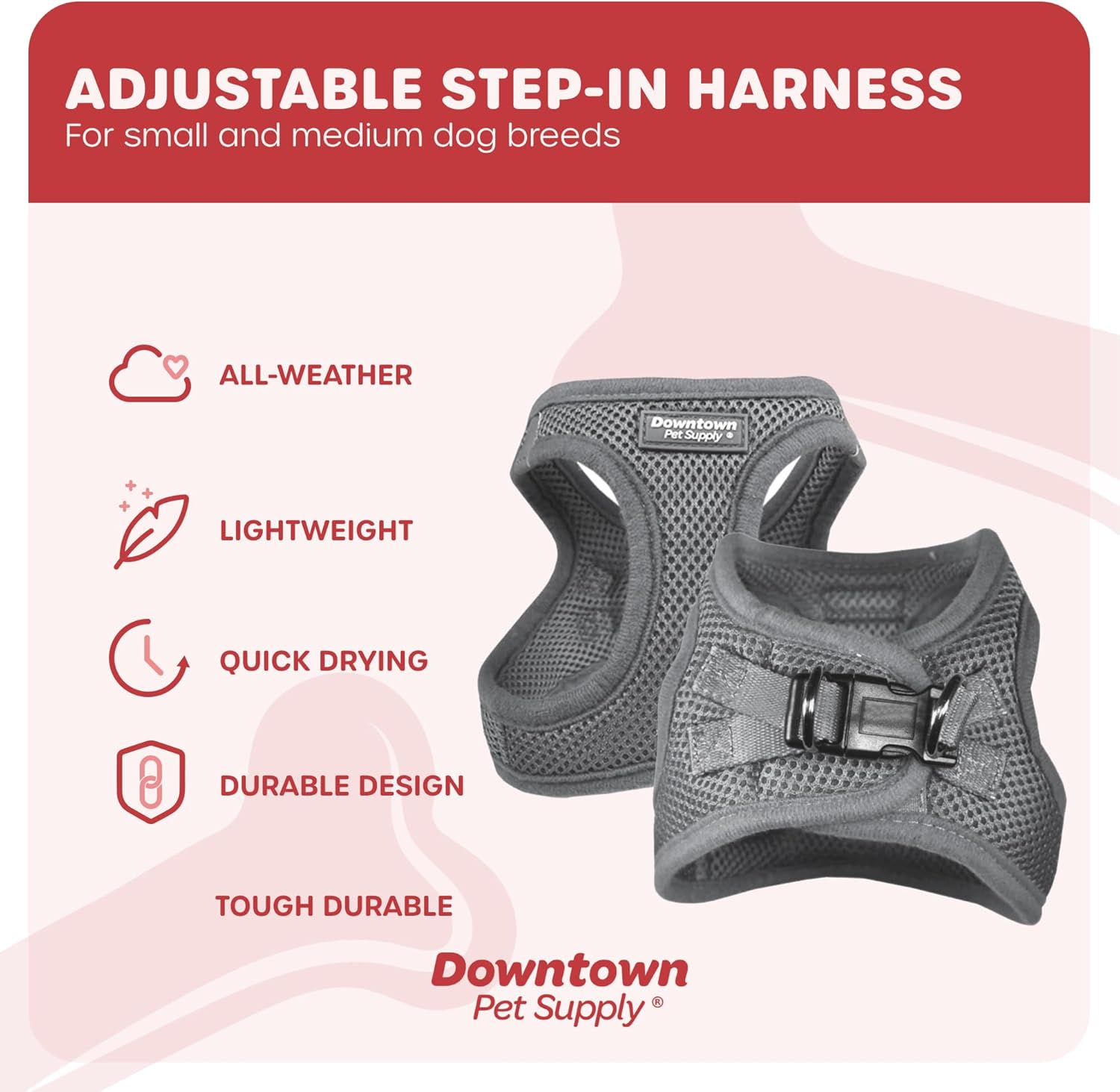 Downtown Pet Supply – Arnés ajustable para perro con chaleco acolchado, sin tirones, fácil de poner, para perros pequeños, medianos y grandes
