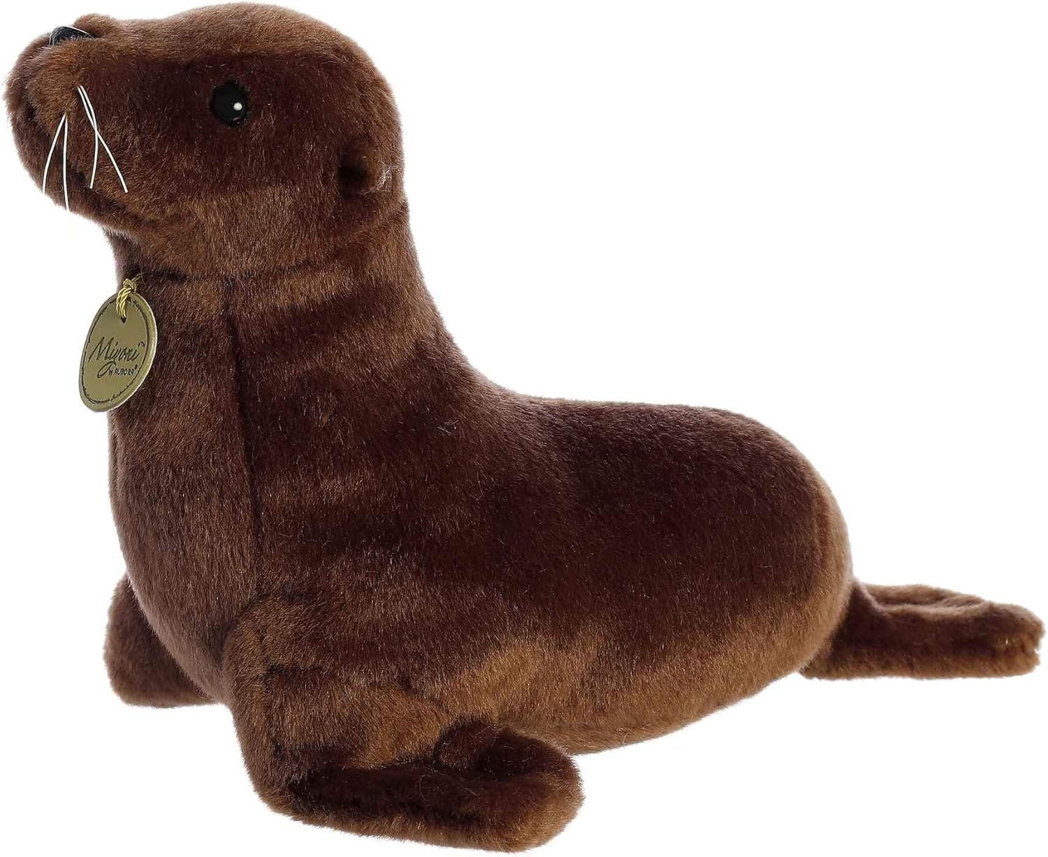 Aurora Adorable león marino de peluche Miyoni, detalle realista, compañía entrañable, marrón, 11 pulgadas
