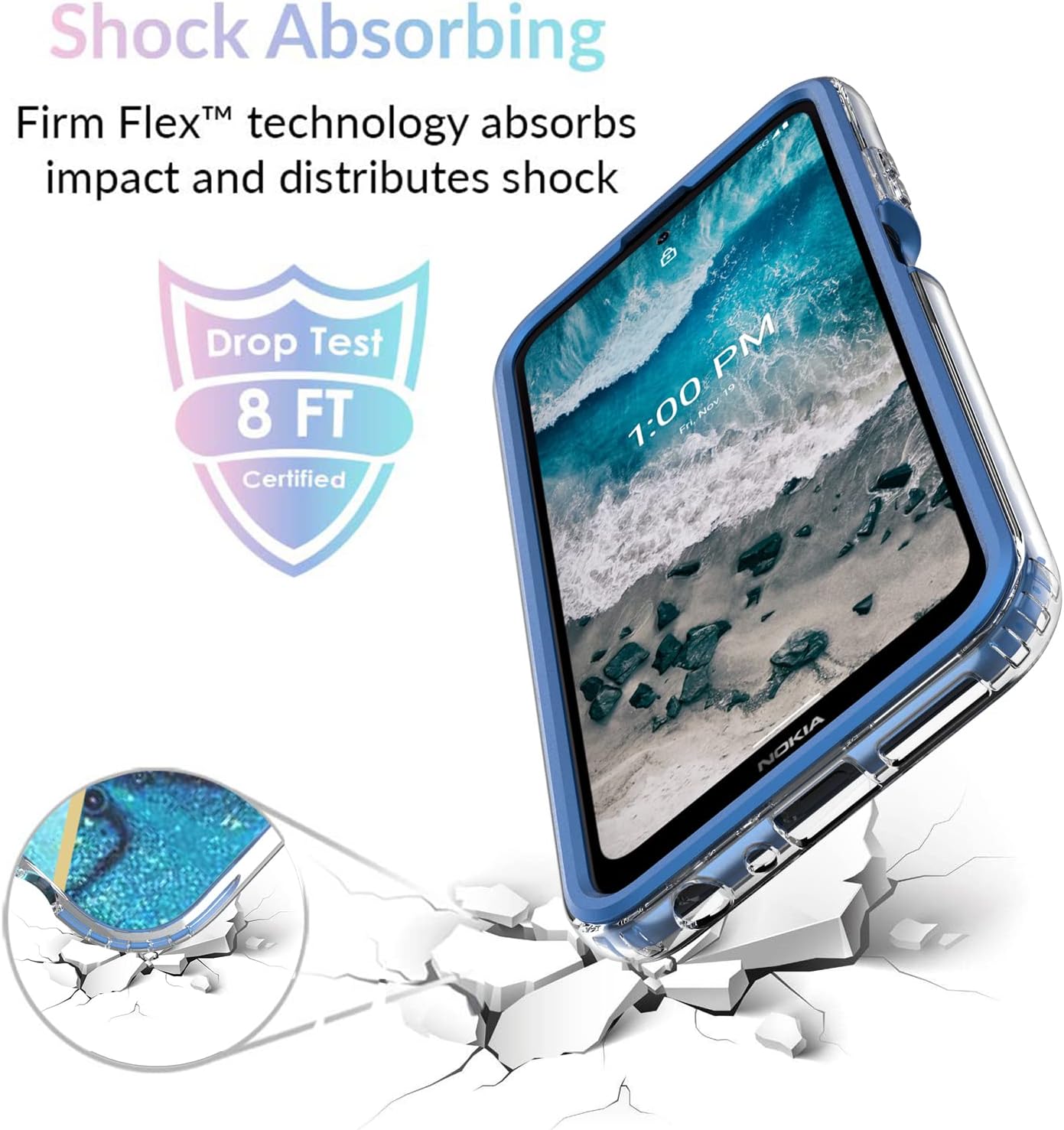 Jeylly Funda para Nokia X100 con protector de pantalla de vidrio templado, marco frontal duro de cuerpo completo y funda protectora de silicona