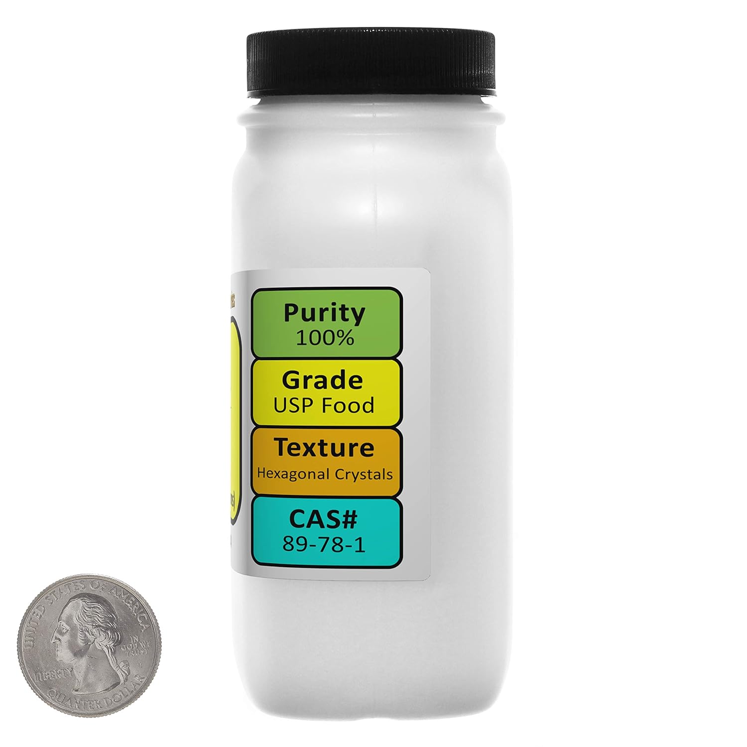 Mentol C10H20O Cristales 100% USP de grado alimenticio de 8 onzas en dos botellas