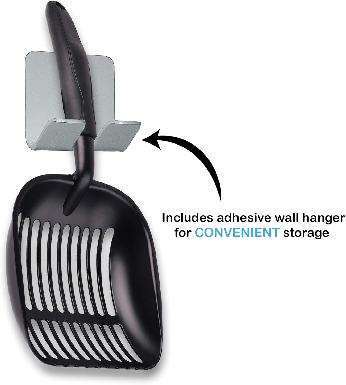 Pets First Cat Litter Scooper – Ergonomic & Easy Grip Design Deep Cleaning with A Non-Stick & No Residue Build-Up Solid Aluminum, Waterproof –