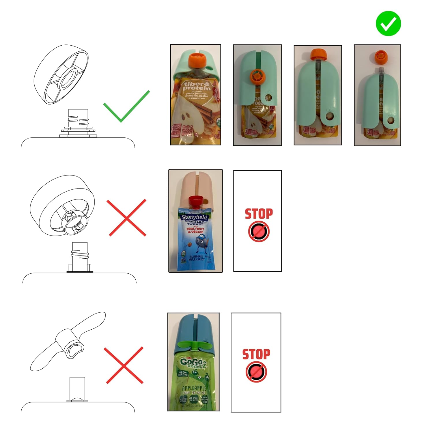 HÅLLIS The Swedish Squeeze Pouch Holder  Paquete de 2  El producto de bebé que no sabías que te estabas perdiendo, disfruta de un aperitivo sobre la