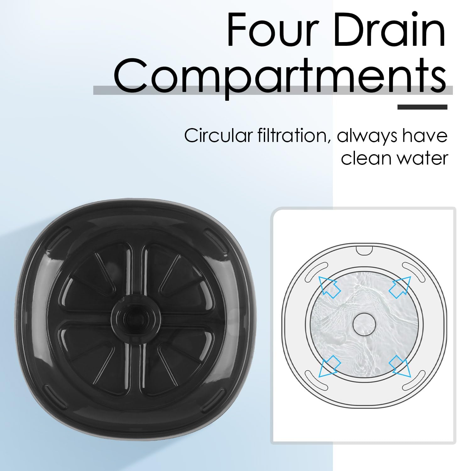 ThinkPet Fuente de agua para gatos con bomba silenciosa  Fuente de agua automática para mascotas con 3 filtros de repuesto  Recipiente de agua para